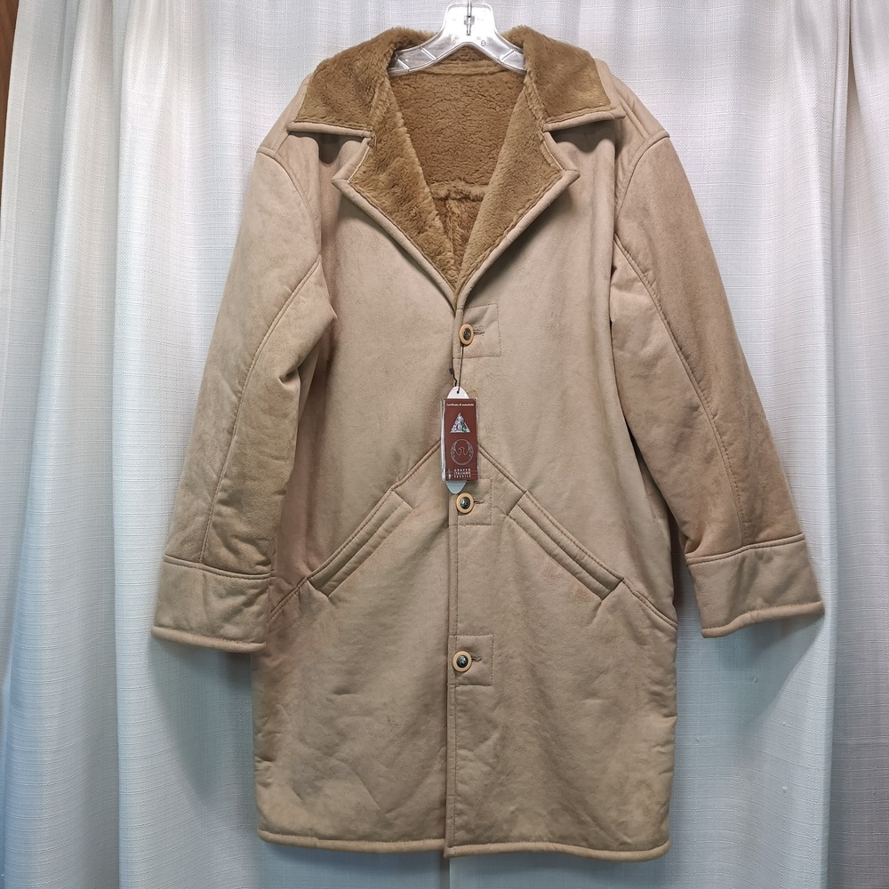 Gruppo Italiano Tessile CA Mens Suede Shearling Jacket Size L Made In Italy COA